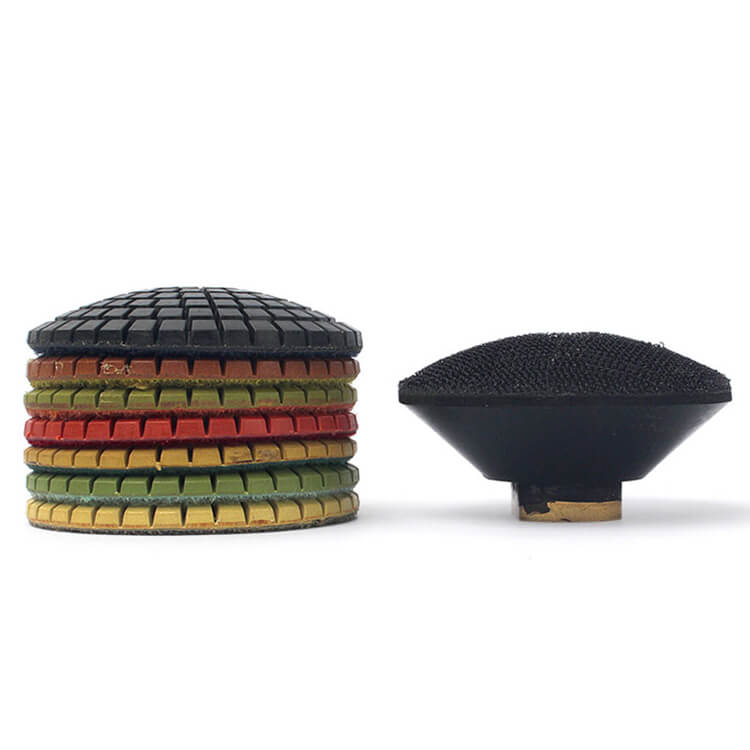 4'' convex flexible wet diamond polishing pad for curved shape countertop grinding polishing