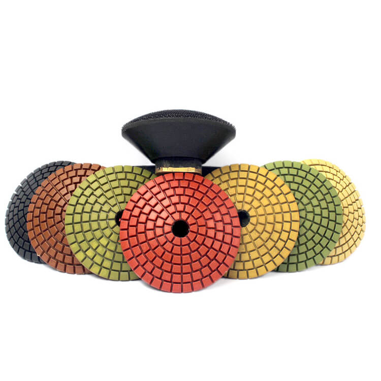 4'' convex flexible wet diamond polishing pad for curved shape countertop grinding polishing