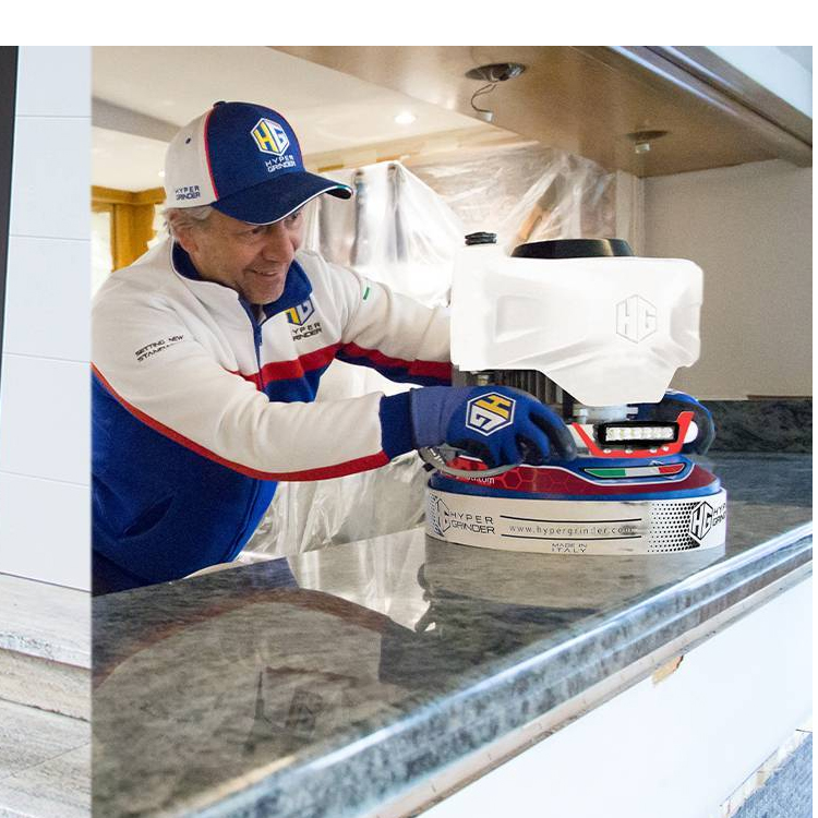 HG HYPER COUNTER TOP HYPER CT IS A MANUAL PLANETARY POLISHER FOR GRINDING AND POLISHING COUNTER TOPS