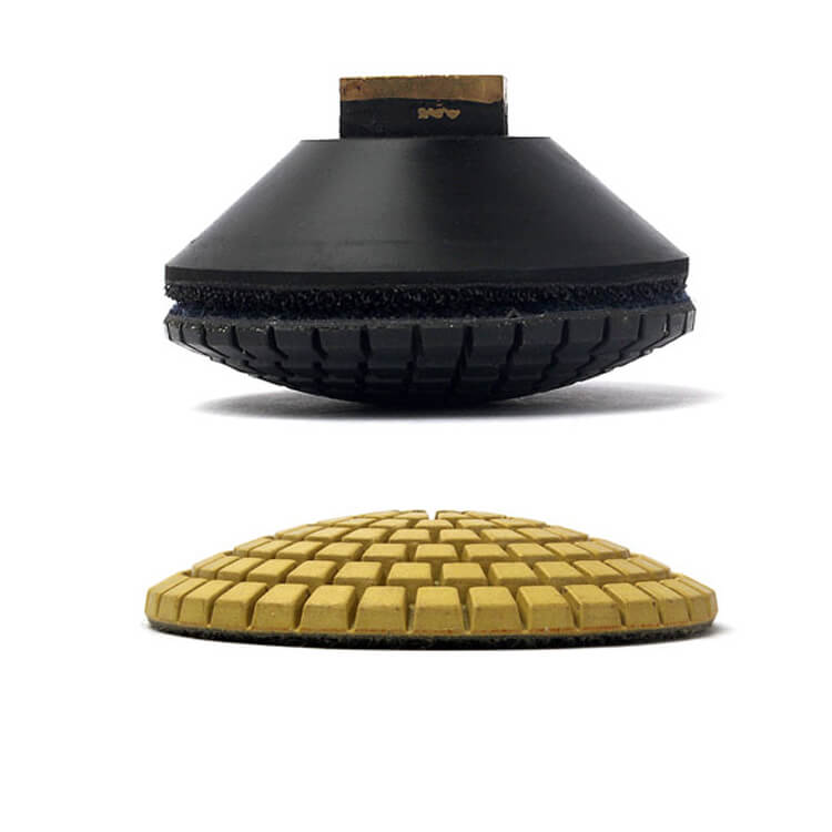 4'' convex flexible wet diamond polishing pad for curved shape countertop grinding polishing