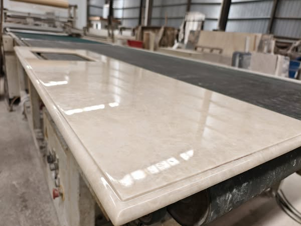 Wayon WD601 Crystal Surface Ottoman Beige Marble Bathroom Tabletop 
