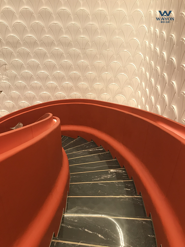 Guangzhou Zhidu Greentown Phoenix Yufei Sales Center - Marble Guqi Black Staircase