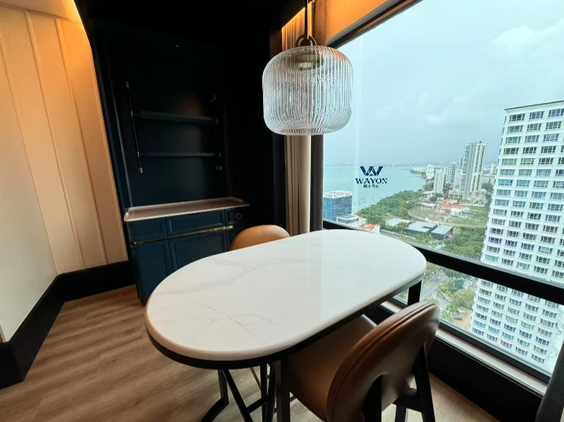 Malaysia Penang Milan Hotel Project（White & Gold Dining Table）