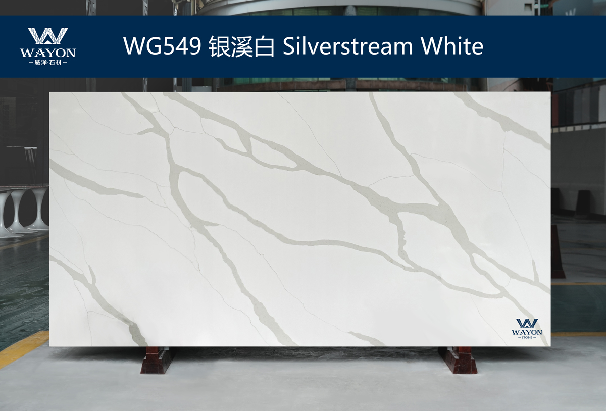 WG549 Silverstream White quartz stone