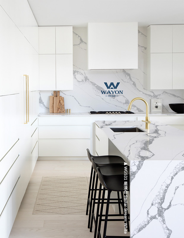 Wayon Stone | White Calacatta Quartz Stone, Popular with new trends in interior