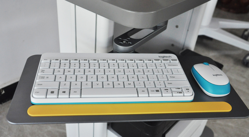 Aluminum alloy keyboard tray supports horizontal adjustment
