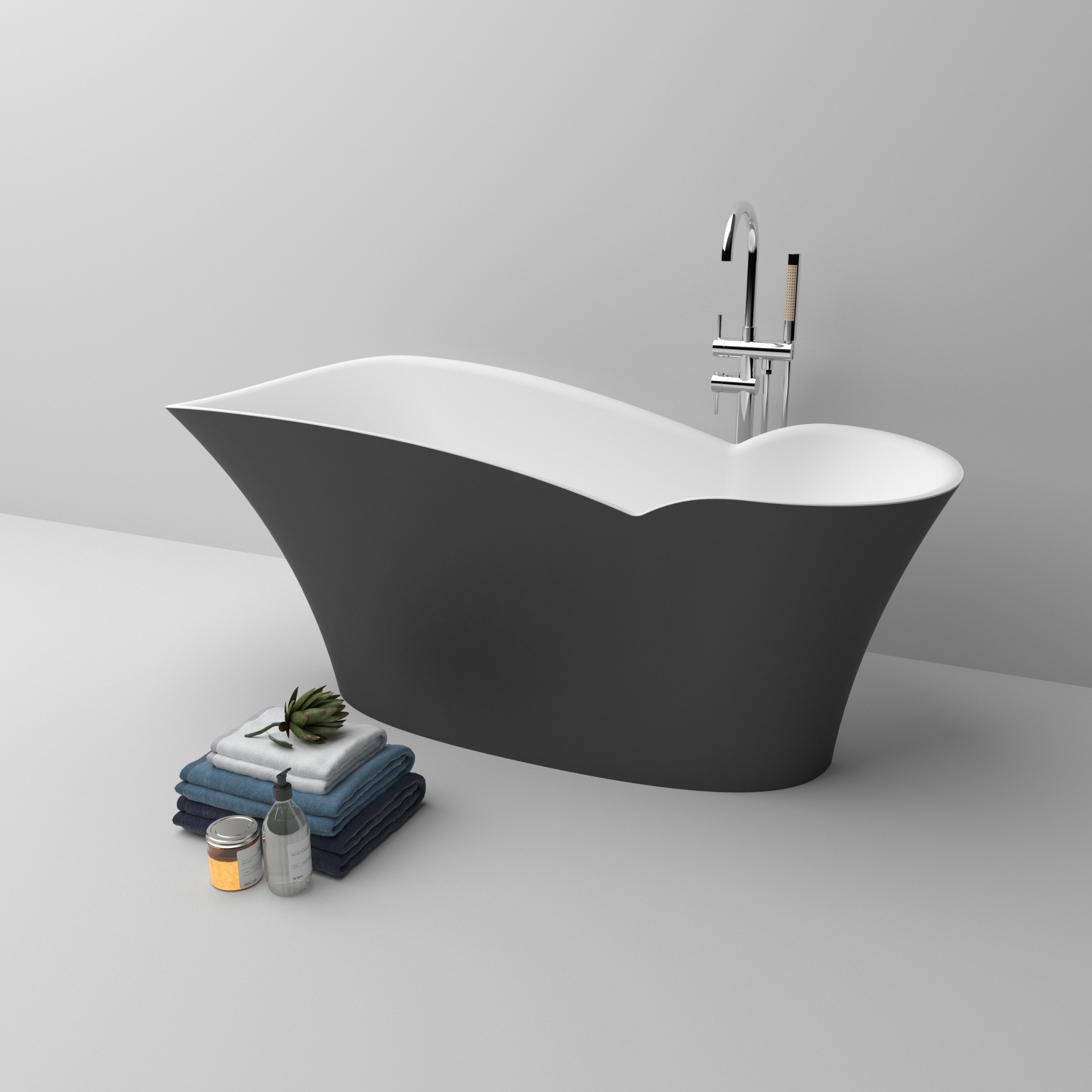 Freestanding artificial stone bathtub BS-S831