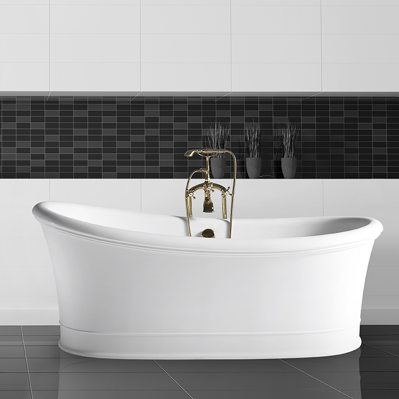 Freestanding artificial stone bathtub BS-F07