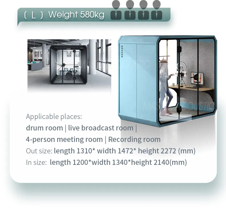 L size movable silence acoustic booth