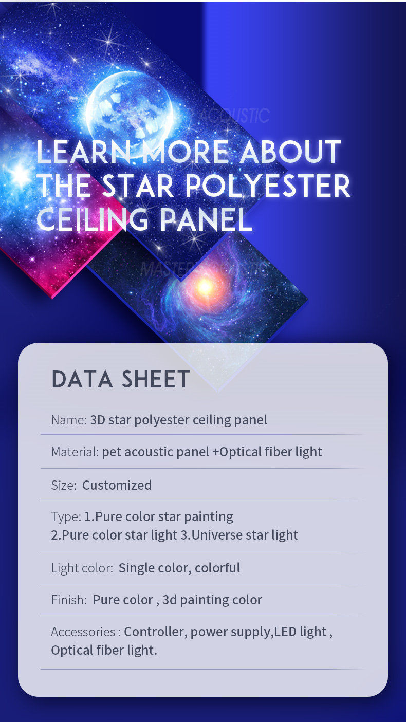 star optical fiber PET ceiling panels