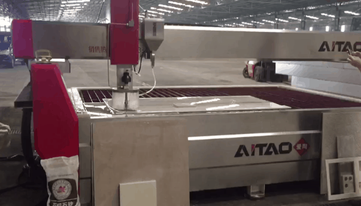 Waterjet cutting for large scale ceramic tile packaging
