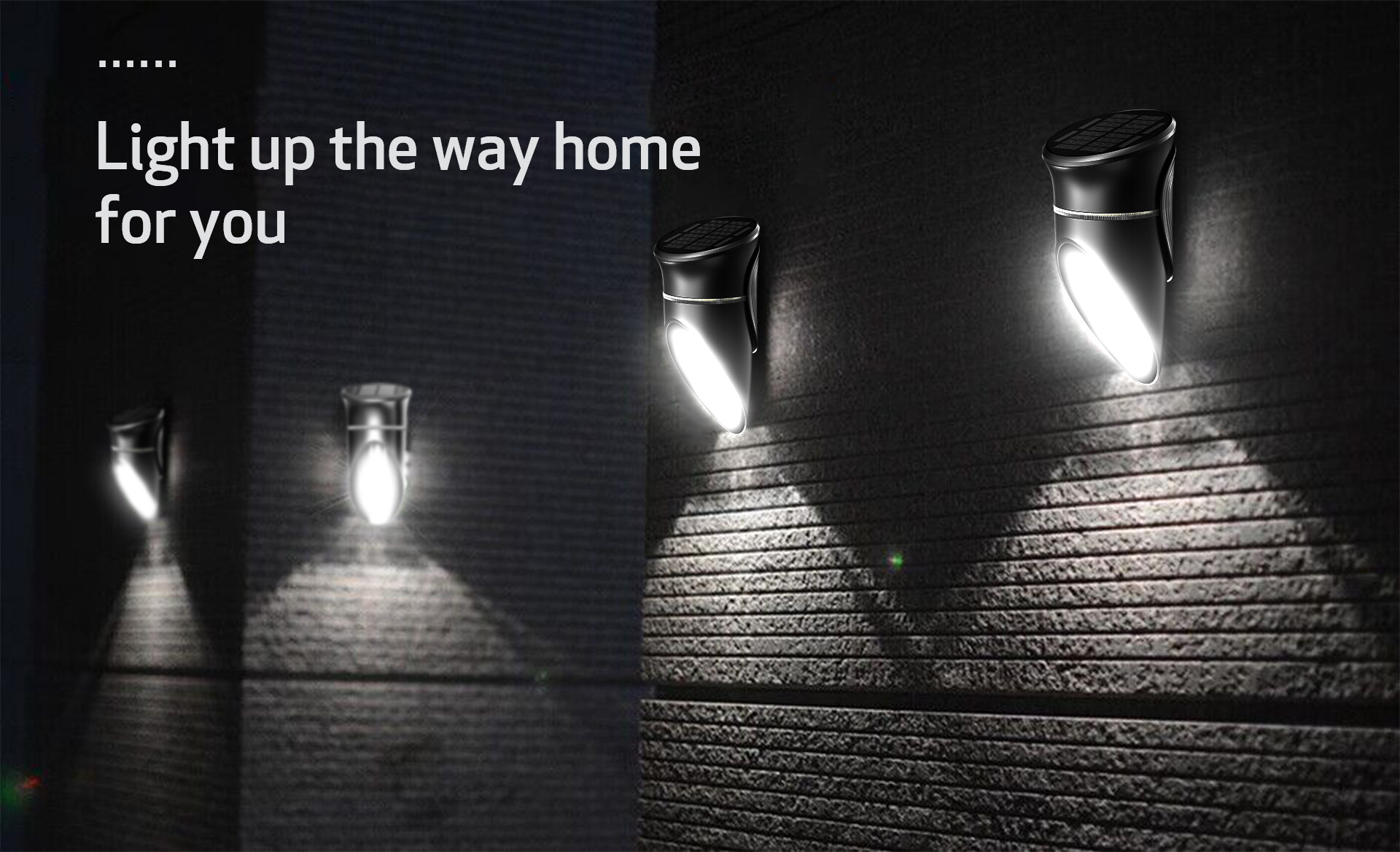 Solar sensor wall light for two purposes