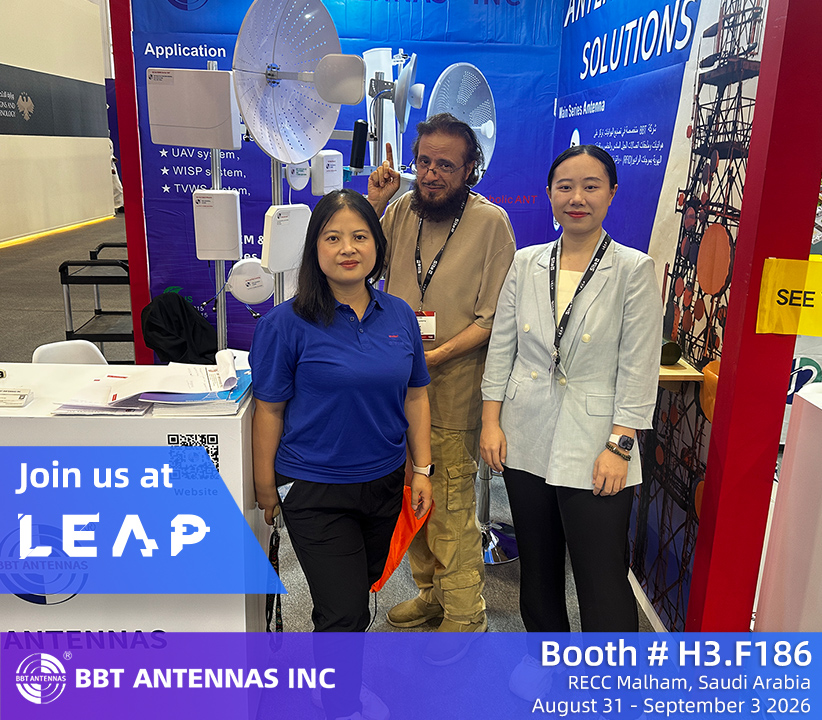 BBT ANTENNAS booth H3.F186 at LEAP 2026 in Riyadh, Saudi Arabia