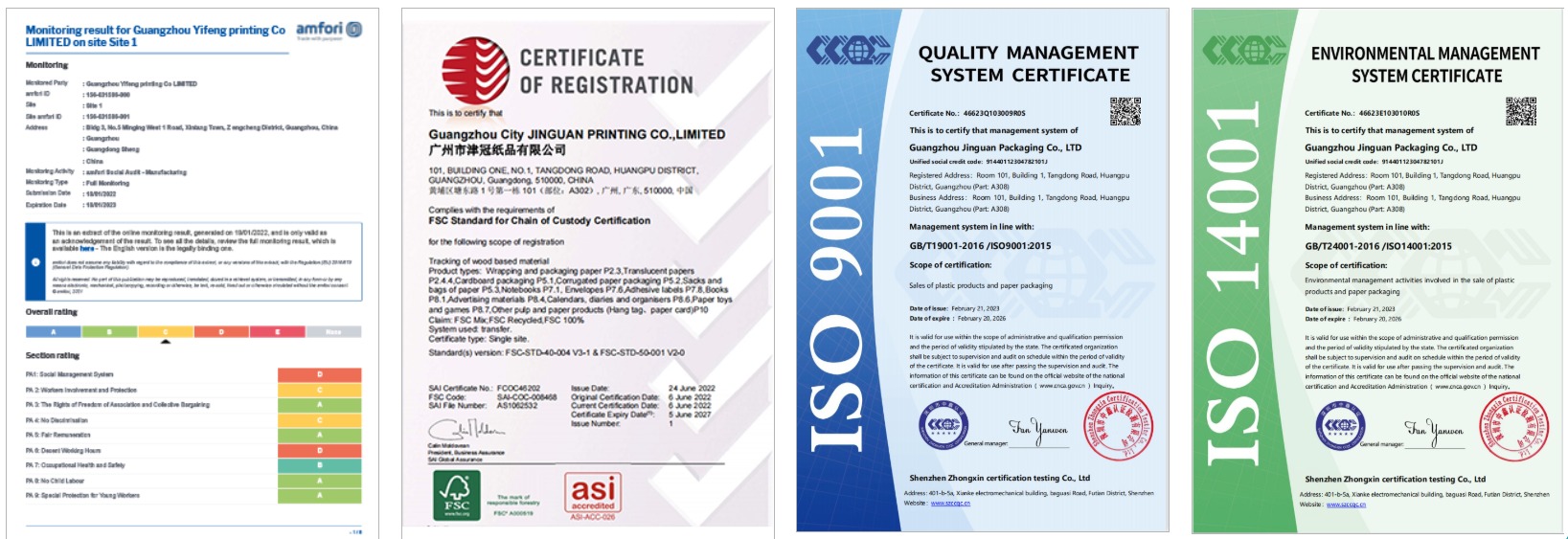 Jinguan printing certificate
