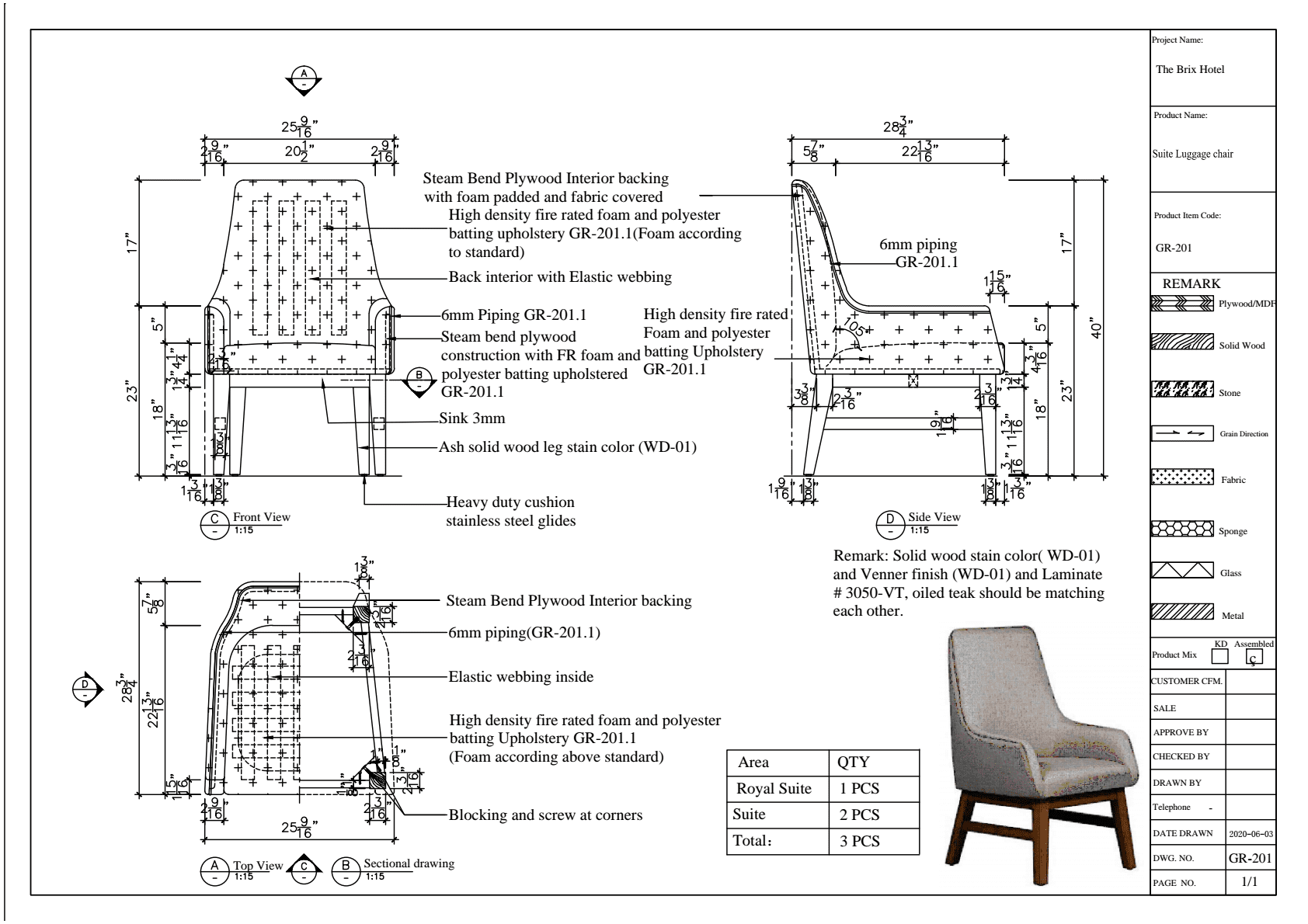 Custom Hotel Furniture Design Drawings