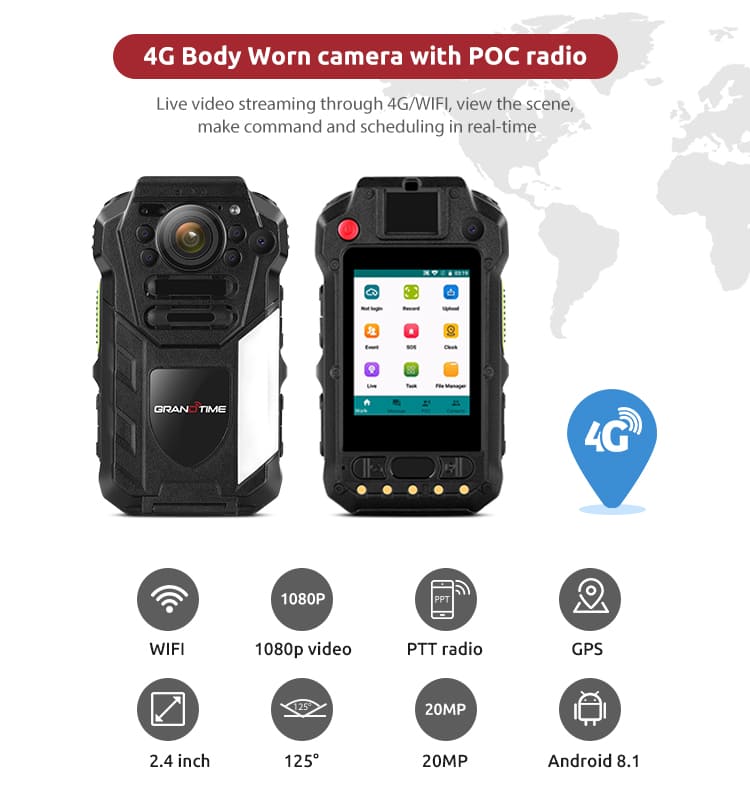 4g 5g body worn camera with POC radio