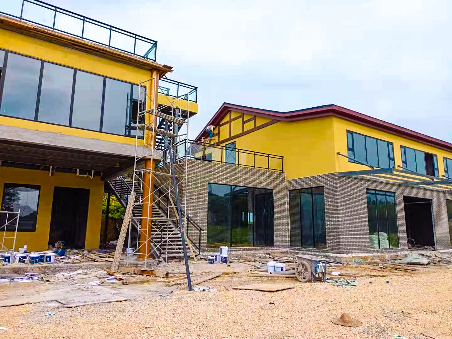 Economic building material fast assembly modular house 2 floor bungalow prefab luxury home