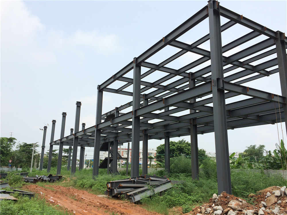 2 Story Concrete Block Wall Steel Structure Buildings Frame For The Office  