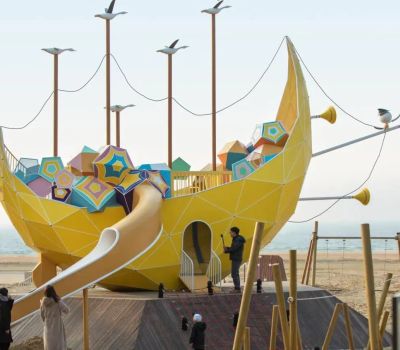 Have you seen the children's playground equipment on the beach?