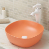 Lavabo de baño de porcelana vítrea sin rebosadero