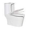 OEM Luxury Sanitary Ware Dual Flush Black Line One Piece Elongated Toilet