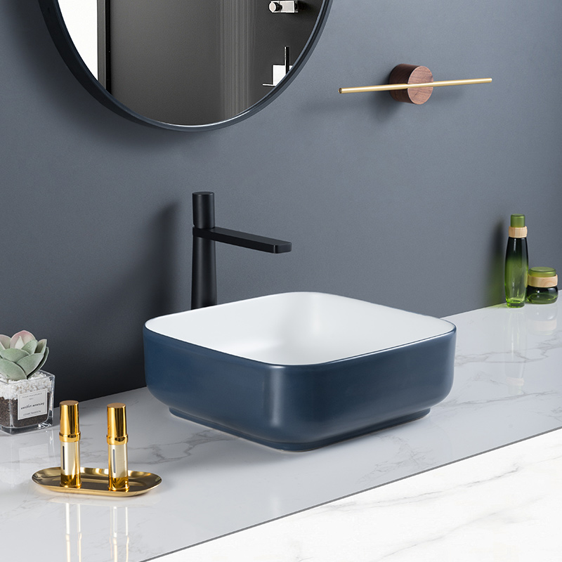 Lavabo sobre encimera moderno y contemporáneo de estilo europeo elegante