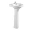 Lavabo de pedestal con orificio para grifo individual