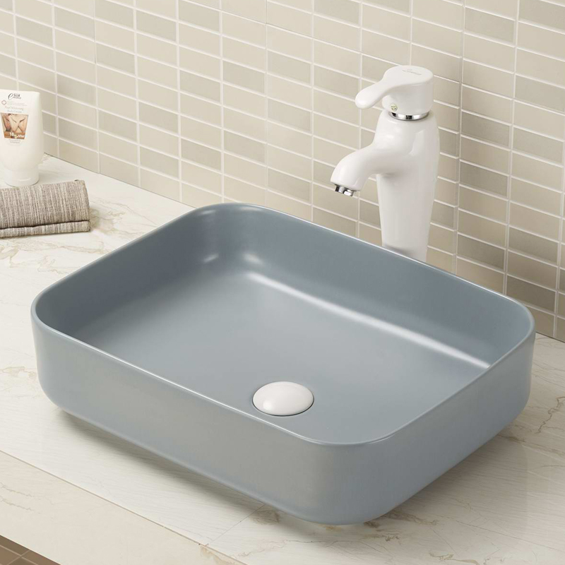 Counter top vitreous china bathroom vessel sink