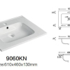 Lavabo de baño rectangular con montaje en la parte superior