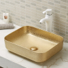 Lavabo de baño de porcelana vítrea con encimera