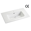 Vitreous China Rectangular Vanity Top Bathroom Cabinet Wash Basin