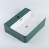 Lavabo de cerámica delicado y resistente, lavabo verde brillante esmaltado