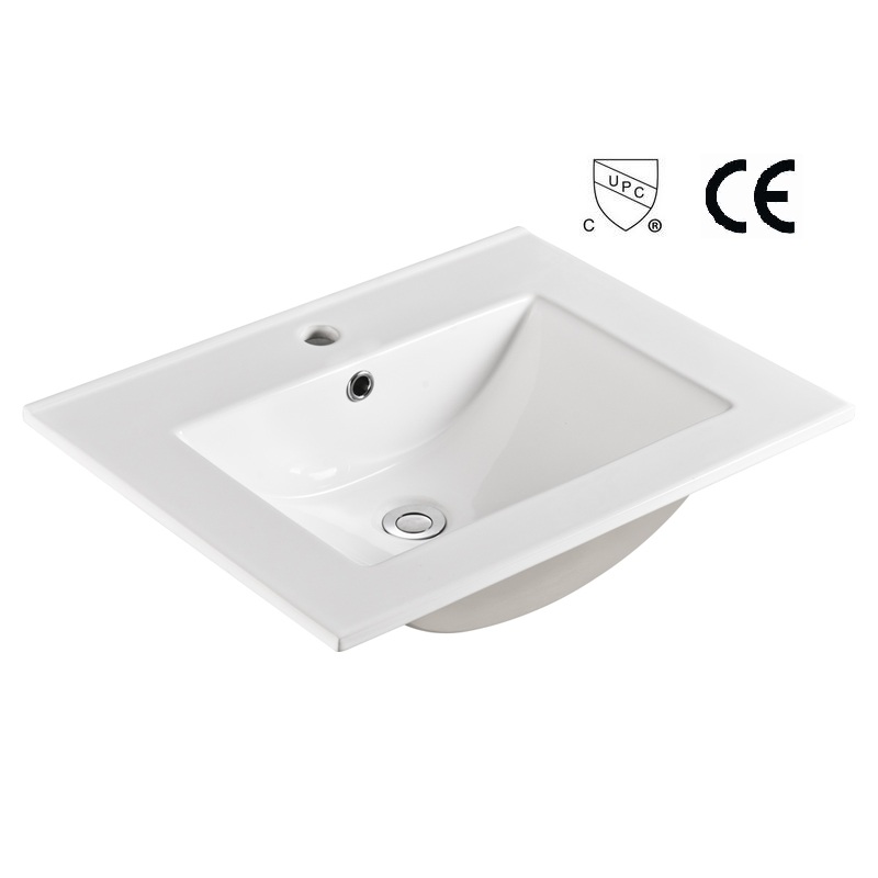 Lavabo de baño rectangular de 18" de ancho