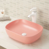 Lavabo de baño de encimera de porcelana vítrea sin rebosadero