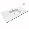 Lavabo de baño cuadrado grande con encimera rectangular