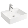 Lavabo de cerámica rectangular con soporte