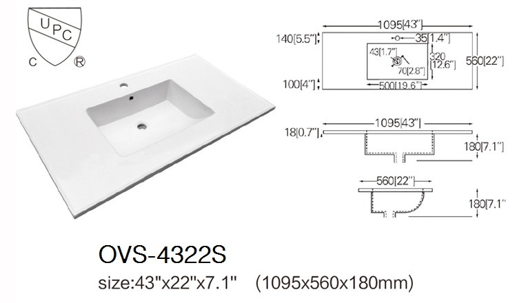 Encimera de baño con lavabo