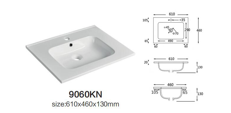 Lavabo de tocador con montaje superior