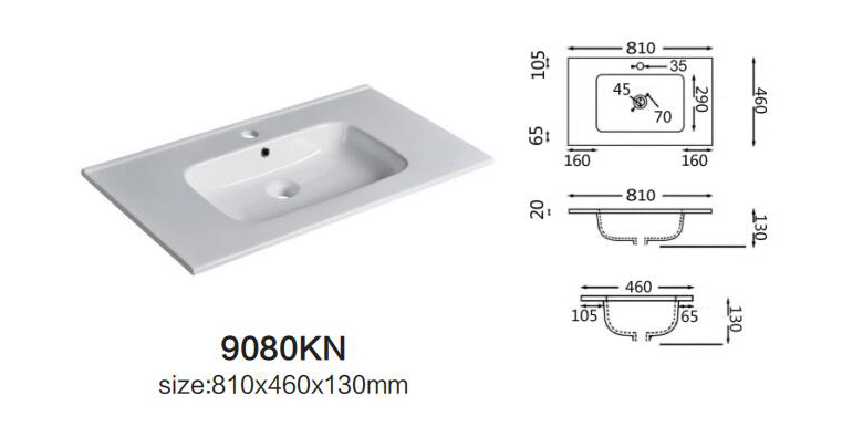 Lavabo de tocador con montaje superior