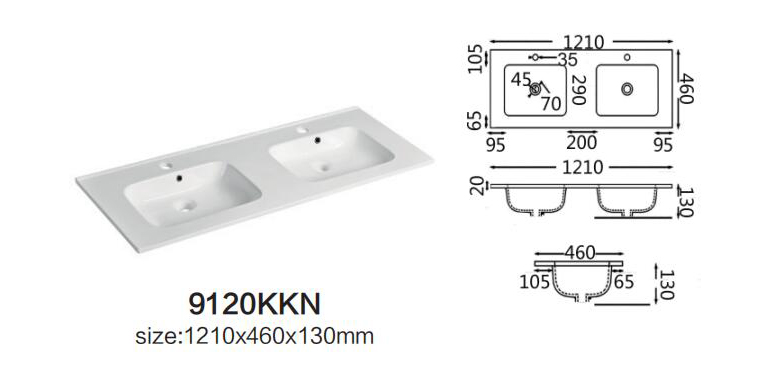 Lavabo de tocador con montaje superior