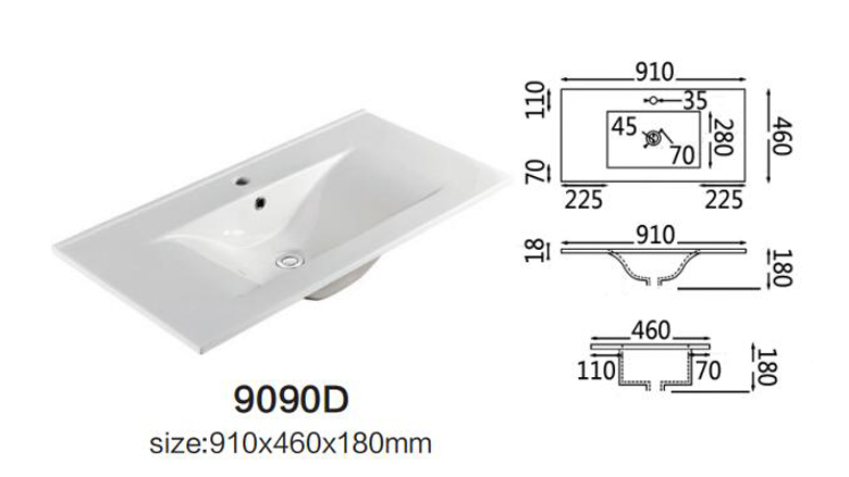 encimera del lavabo del baño