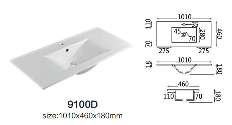 encimera del lavabo del baño