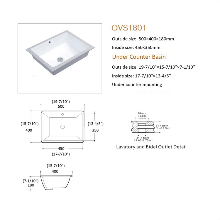 lavabo de baño de porcelana vitrificada de cupc con lavabo ancho