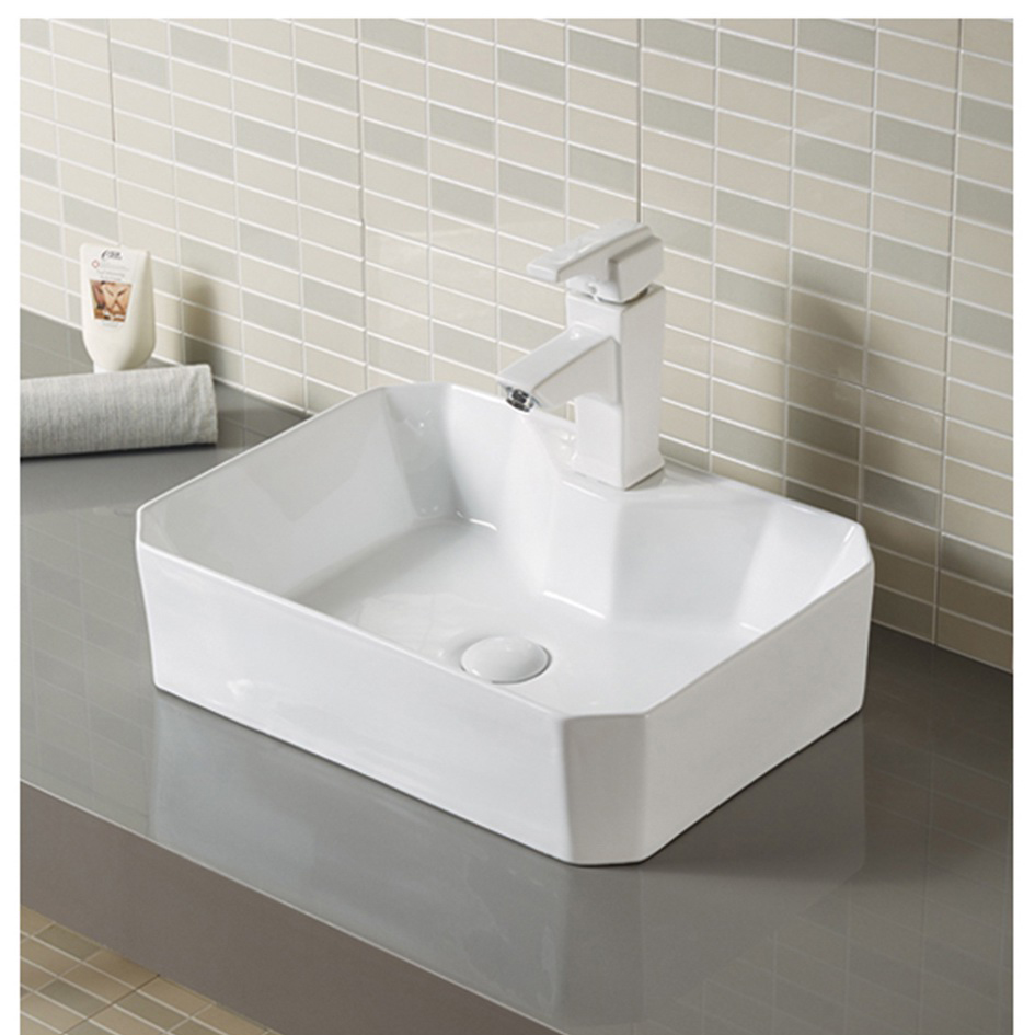 Lavabo de esquina rectangular biselado para lavabo