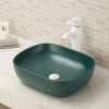 Lavabo de baño de encimera de porcelana vítrea sin rebosadero