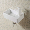 Lavabo de baño rectangular pequeño para colgar en la pared