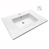 Lavabo de baño cuadrado grande con encimera rectangular