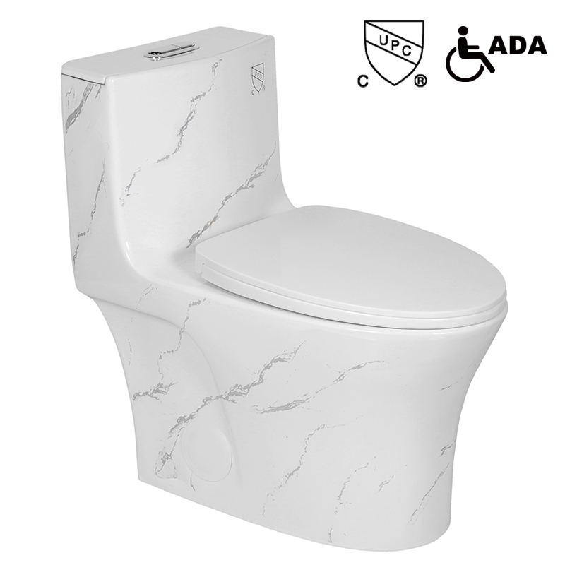 Inodoro de una pieza moderno con descarga sifónica y estándar ADA de cerámica personalizado para baño estilo americano