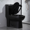 Black Dual Flush Standard Size Toilet Height With High-Performance Gravity 