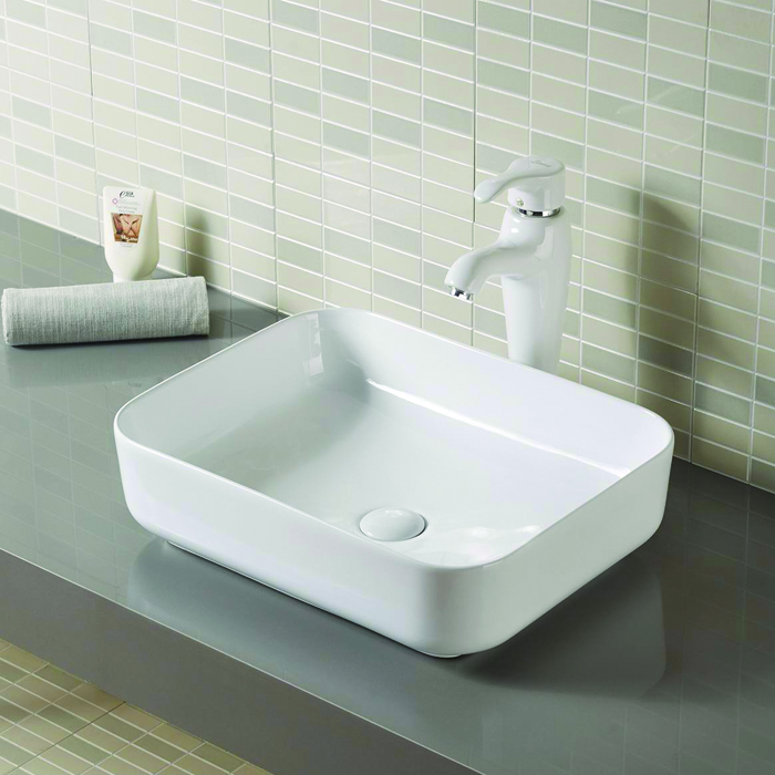 Lavabo rectangular con pedestal